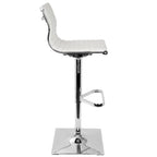 Contemporary Adjustable Bar Stool in Faux Leather - N/A