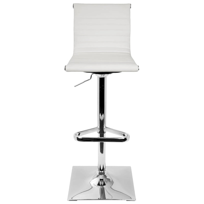Contemporary Adjustable Bar Stool in Faux Leather - N/A