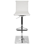 Contemporary Adjustable Bar Stool in Faux Leather - N/A