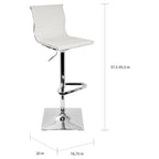 Contemporary Adjustable Bar Stool in Faux Leather - N/A