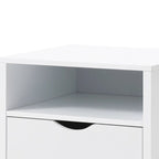 Mid-Century Modern Night Stand End Table White Wood Bedside Table