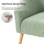 Modern 31W Boucle Armchair with Solid Wood Legs by