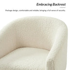 Modern 31W Boucle Armchair with Solid Wood Legs by