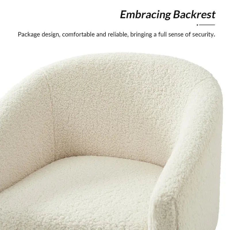 Modern 31W Boucle Armchair with Solid Wood Legs by