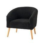 Modern 31W Boucle Armchair with Solid Wood Legs by
