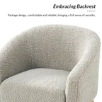 Modern 31W Boucle Armchair with Solid Wood Legs by
