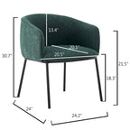 Set of 1 Boucle Upholstered Accent Barrel Armchair