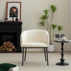 Set of 1 Boucle Upholstered Accent Barrel Armchair