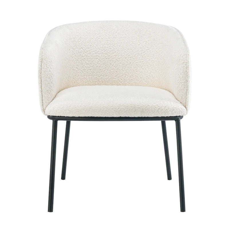 Set of 1 Boucle Upholstered Accent Barrel Armchair