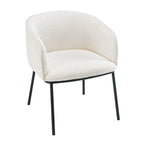 Set of 1 Boucle Upholstered Accent Barrel Armchair