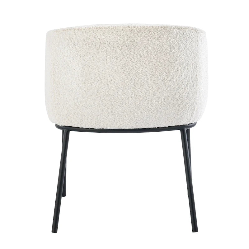 Set of 1 Boucle Upholstered Accent Barrel Armchair