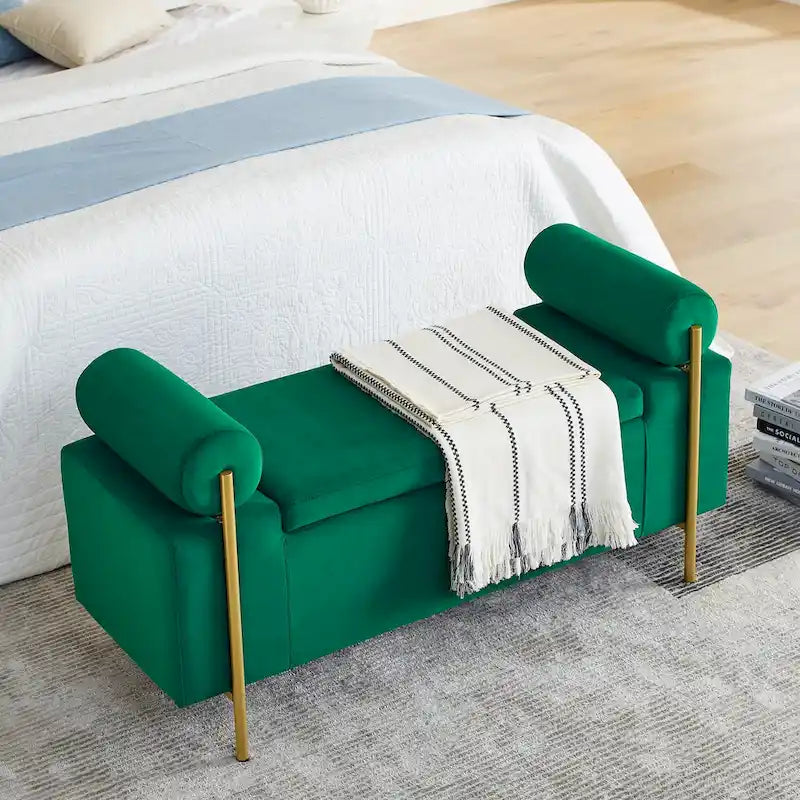 Upholstered Velvet Storage Bench