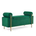 Upholstered Velvet Storage Bench