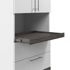 Narrow Storage Cabinet with Drawers and Pull-Out Shelf by