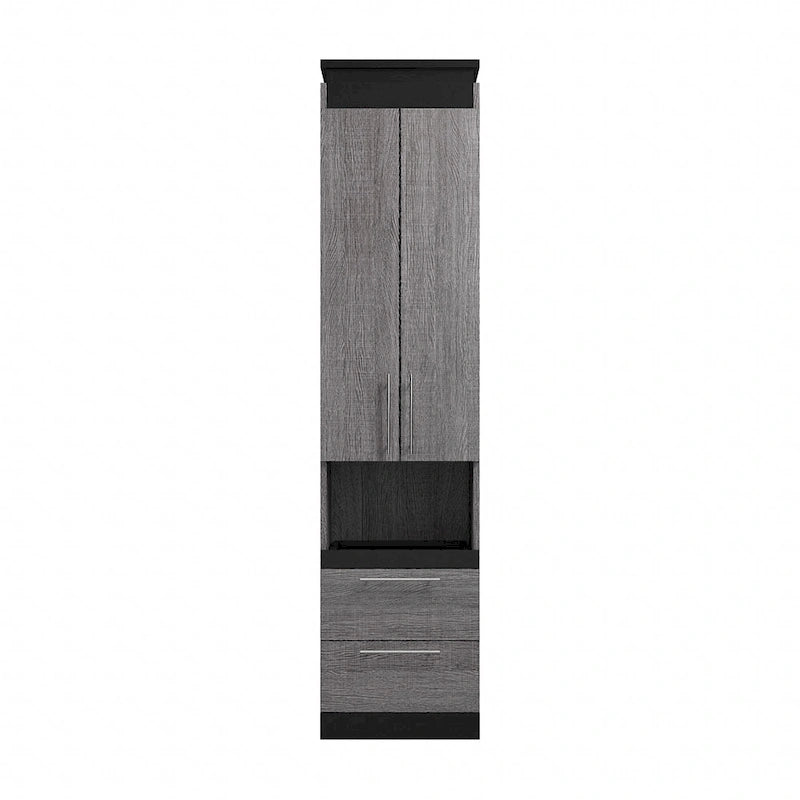 Narrow Storage Cabinet with Drawers and Pull-Out Shelf by