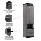 Narrow Storage Cabinet with Drawers and Pull-Out Shelf by