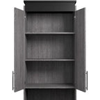 Narrow Storage Cabinet with Drawers and Pull-Out Shelf by