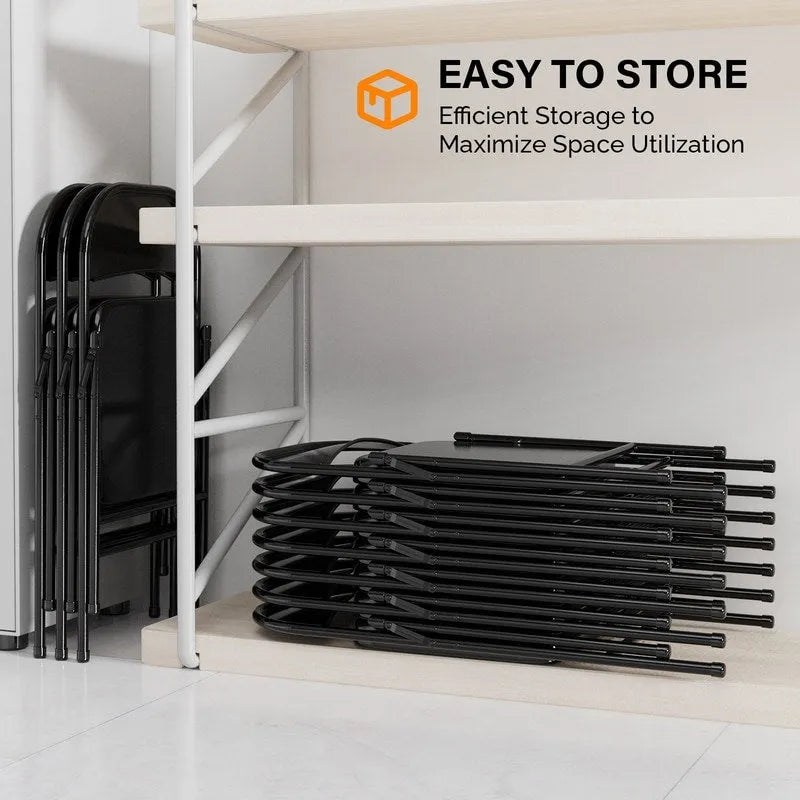4PC Portable Stackable Stainless Steel Folding Chairs Capacity 350 LBS