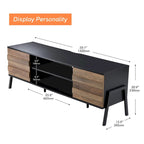 Mid-Century Modern TV Stand for up to 65 Flat Screen, Wood, 59