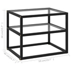 Console Table Transparent 19.7x15.7x15.7 Tempered Glass - 19.7 x 15.7 x 15.7