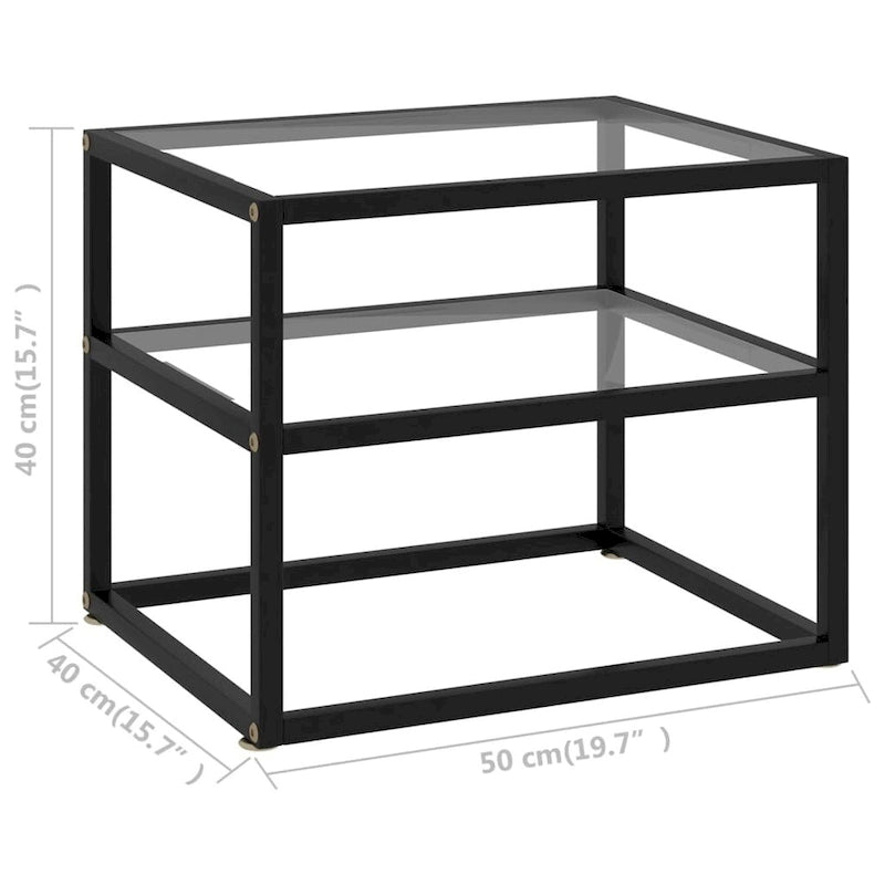 Console Table Transparent 19.7x15.7x15.7 Tempered Glass - 19.7 x 15.7 x 15.7