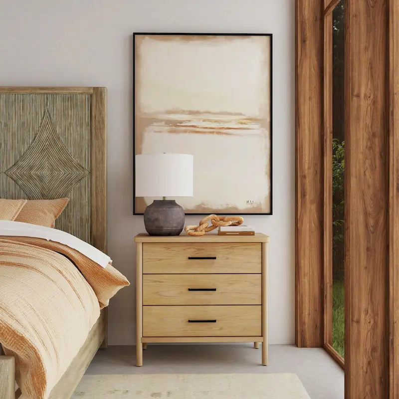 3 Drawer Rounded Leg Wood Dresser