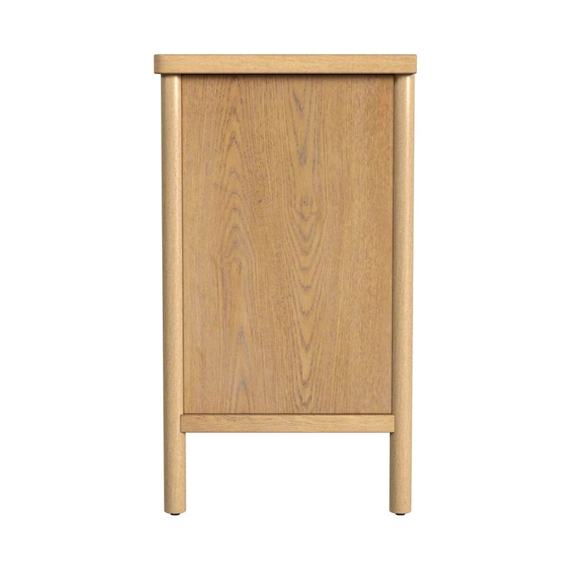 3 Drawer Rounded Leg Wood Dresser