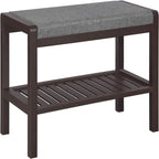 Shoe Rack Bench with Cushion - 12.6D x 23.6W x 16.9H