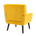Velvet Upholstered Accent Chair Modern Living Room Lounge Arm Chairs with Ergonomic Backrest Chair