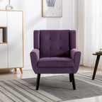 Velvet Upholstered Accent Chair Modern Living Room Lounge Arm Chairs with Ergonomic Backrest Chair
