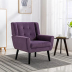 Velvet Upholstered Accent Chair Modern Living Room Lounge Arm Chairs with Ergonomic Backrest Chair
