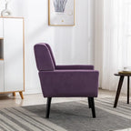 Velvet Upholstered Accent Chair Modern Living Room Lounge Arm Chairs with Ergonomic Backrest Chair