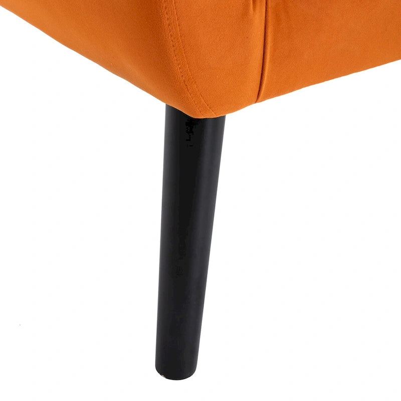 Velvet Upholstered Accent Chair Modern Living Room Lounge Arm Chairs with Ergonomic Backrest Chair