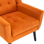 Velvet Upholstered Accent Chair Modern Living Room Lounge Arm Chairs with Ergonomic Backrest Chair