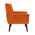 Velvet Upholstered Accent Chair Modern Living Room Lounge Arm Chairs with Ergonomic Backrest Chair