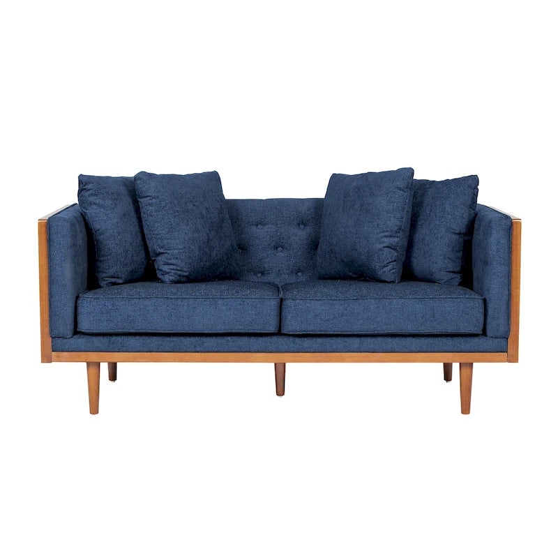 Tufted Loveseat with Accent Pillows by