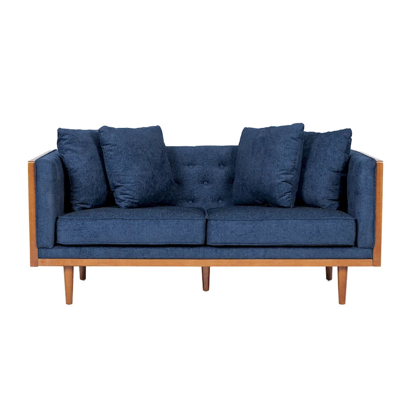 Tufted Loveseat with Accent Pillows by