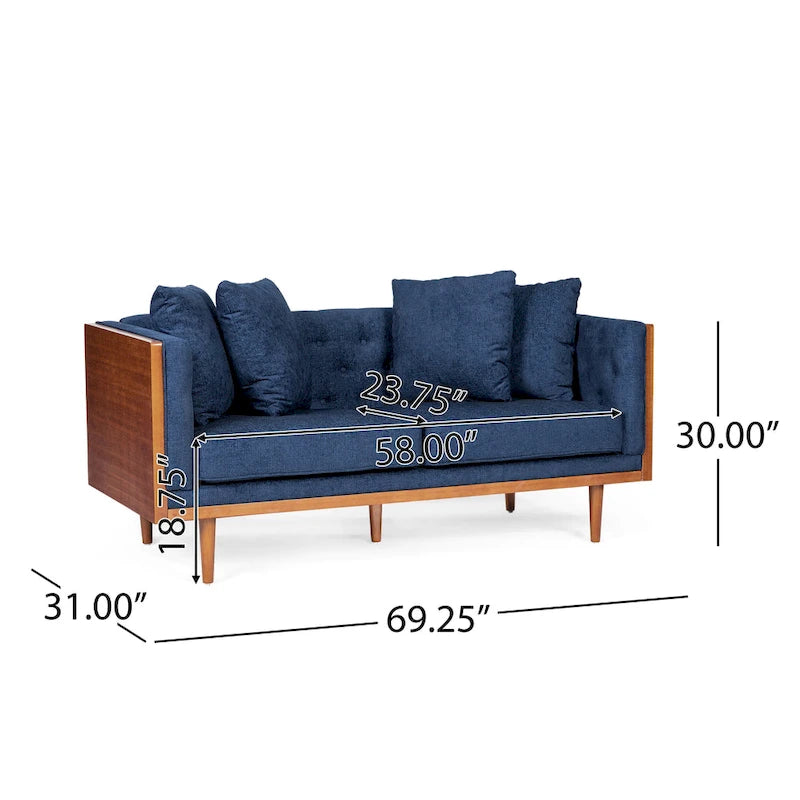 Tufted Loveseat with Accent Pillows by