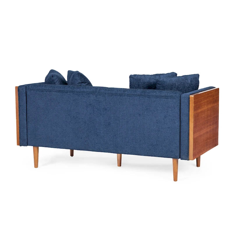 Tufted Loveseat with Accent Pillows by