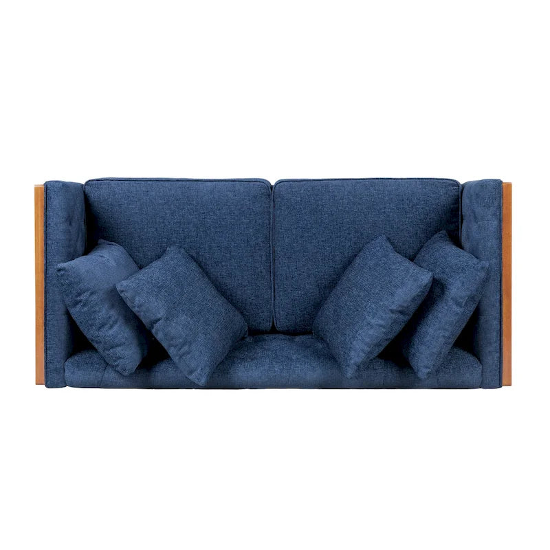 Tufted Loveseat with Accent Pillows by