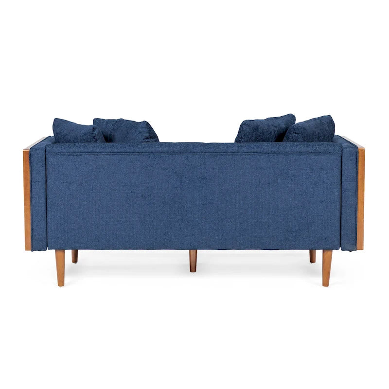 Tufted Loveseat with Accent Pillows by