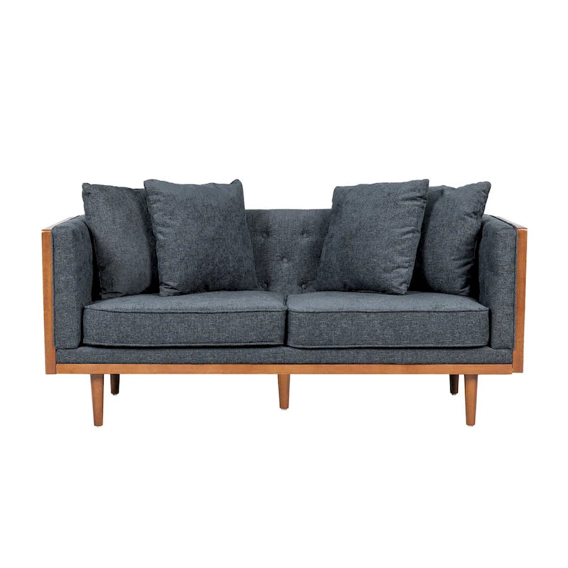 Tufted Loveseat with Accent Pillows by