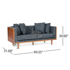 Tufted Loveseat with Accent Pillows by