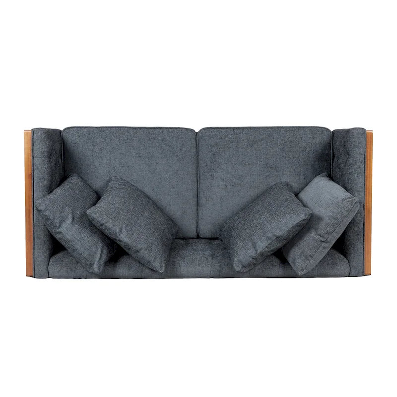 Tufted Loveseat with Accent Pillows by
