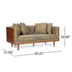 Tufted Loveseat with Accent Pillows by