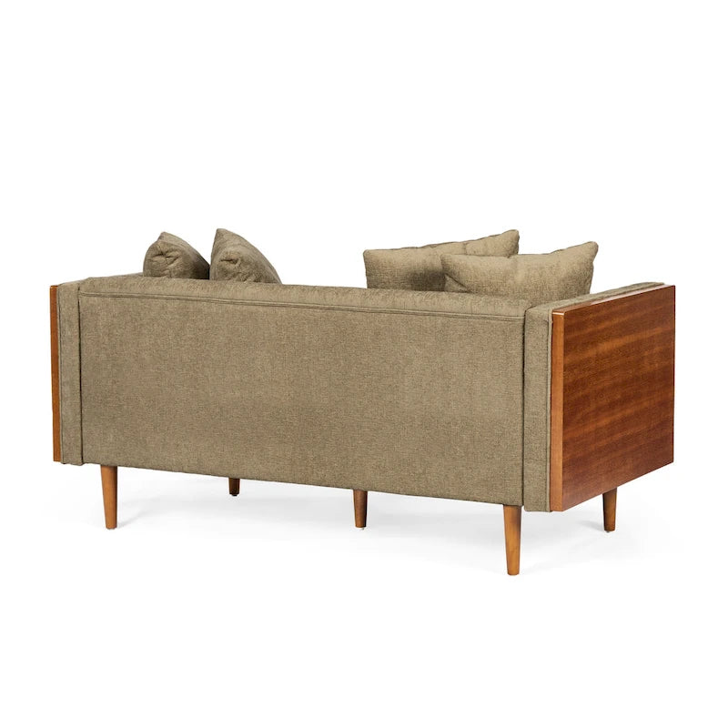 Tufted Loveseat with Accent Pillows by