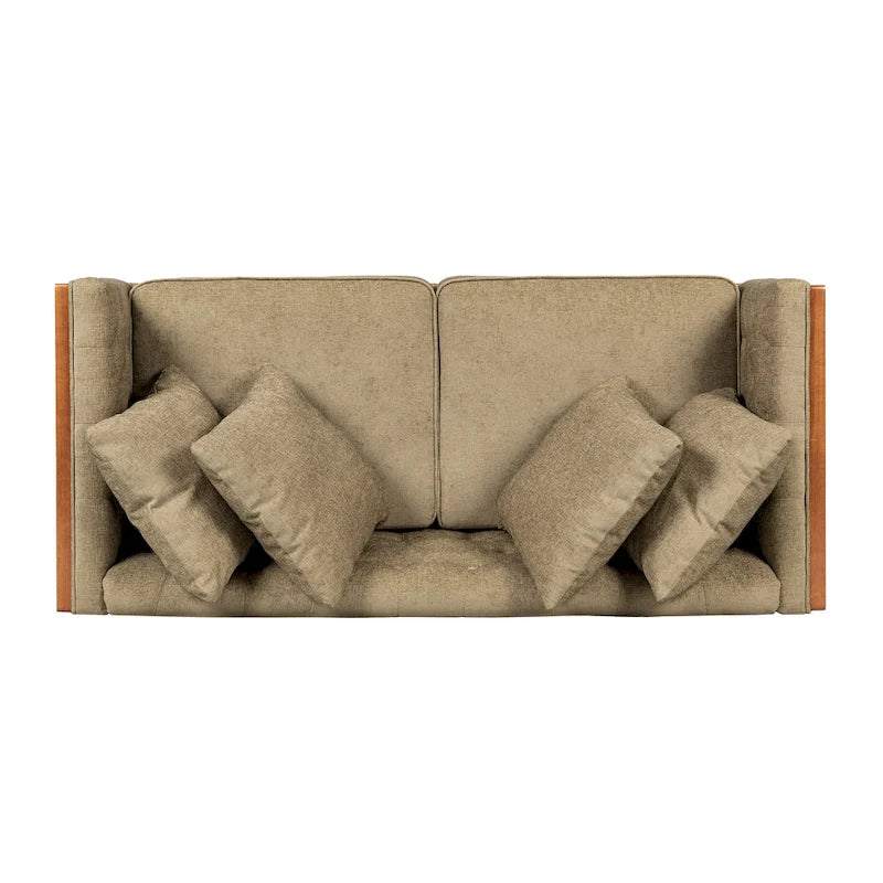 Tufted Loveseat with Accent Pillows by