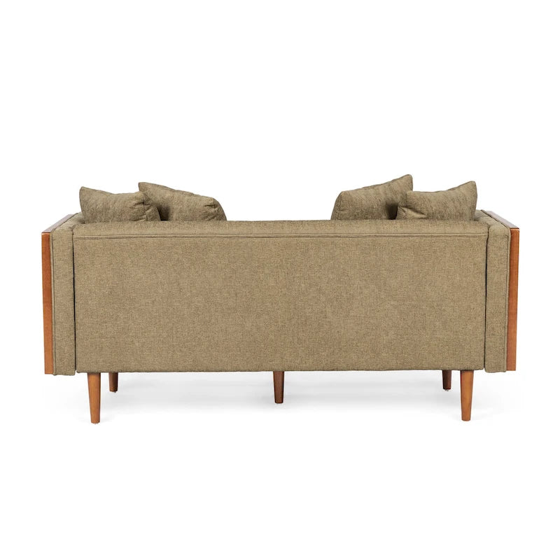 Tufted Loveseat with Accent Pillows by