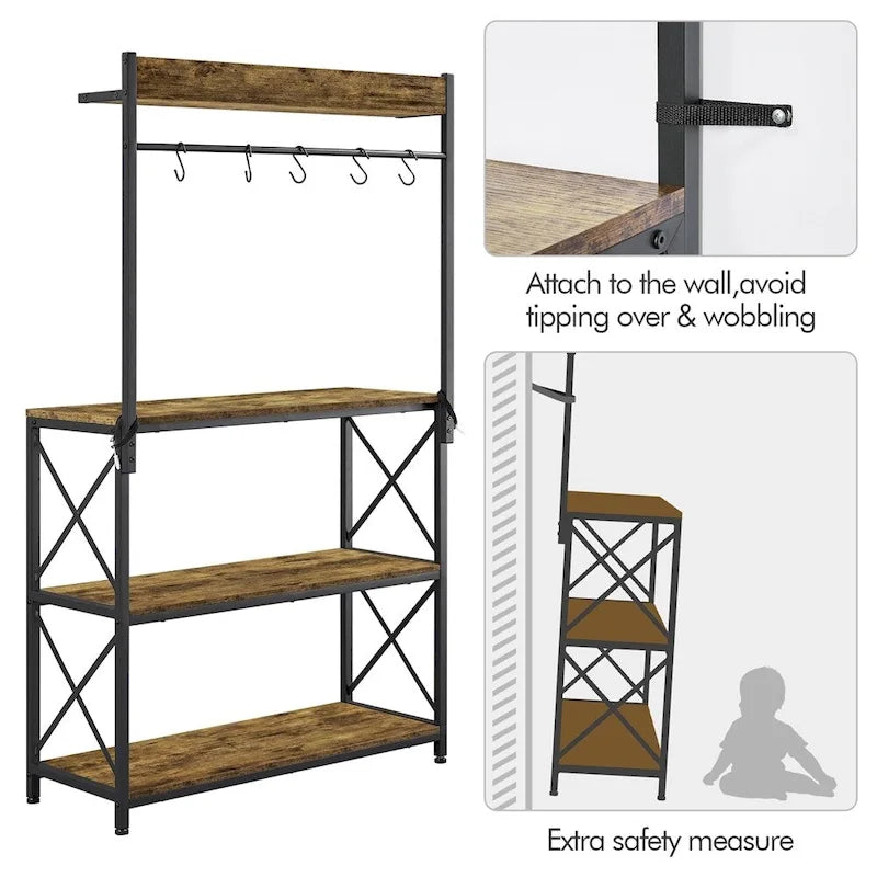 4-Tier Storage Shelf Kitchen baker's Microwave Oven Stand