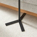 Oval Teardrop Modern Raised Lip Edge Couch-Side Accent C-Table with Crossed Y-Shape Metal Pedestal Leg